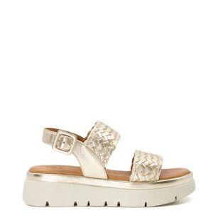 DUNE LONDON - Gold Lorris Woven Strap Soft Volu Sandals